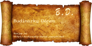 Budinszky Dénes névjegykártya