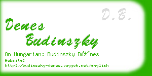 denes budinszky business card